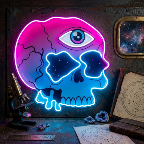 Psychedelic Trippy Skull LED Neon Sign Light Pop Art