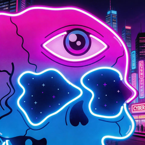 Psychedelic Trippy Skull LED Neon Sign Light Pop Art