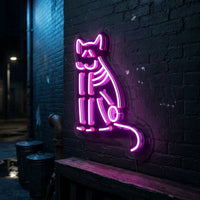 Black Cat Skeleton LED Neon Sign Light Pop Art
