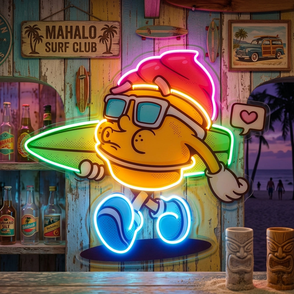 Ice Cream Trendy Retro LED Neon Sign Light Pop Art