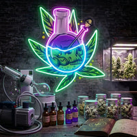 Skull Head In The Weed Bong LED Neon Sign Light Pop Art