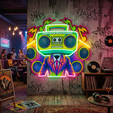 Dj Electro Music LED Neon Sign Light Pop Art