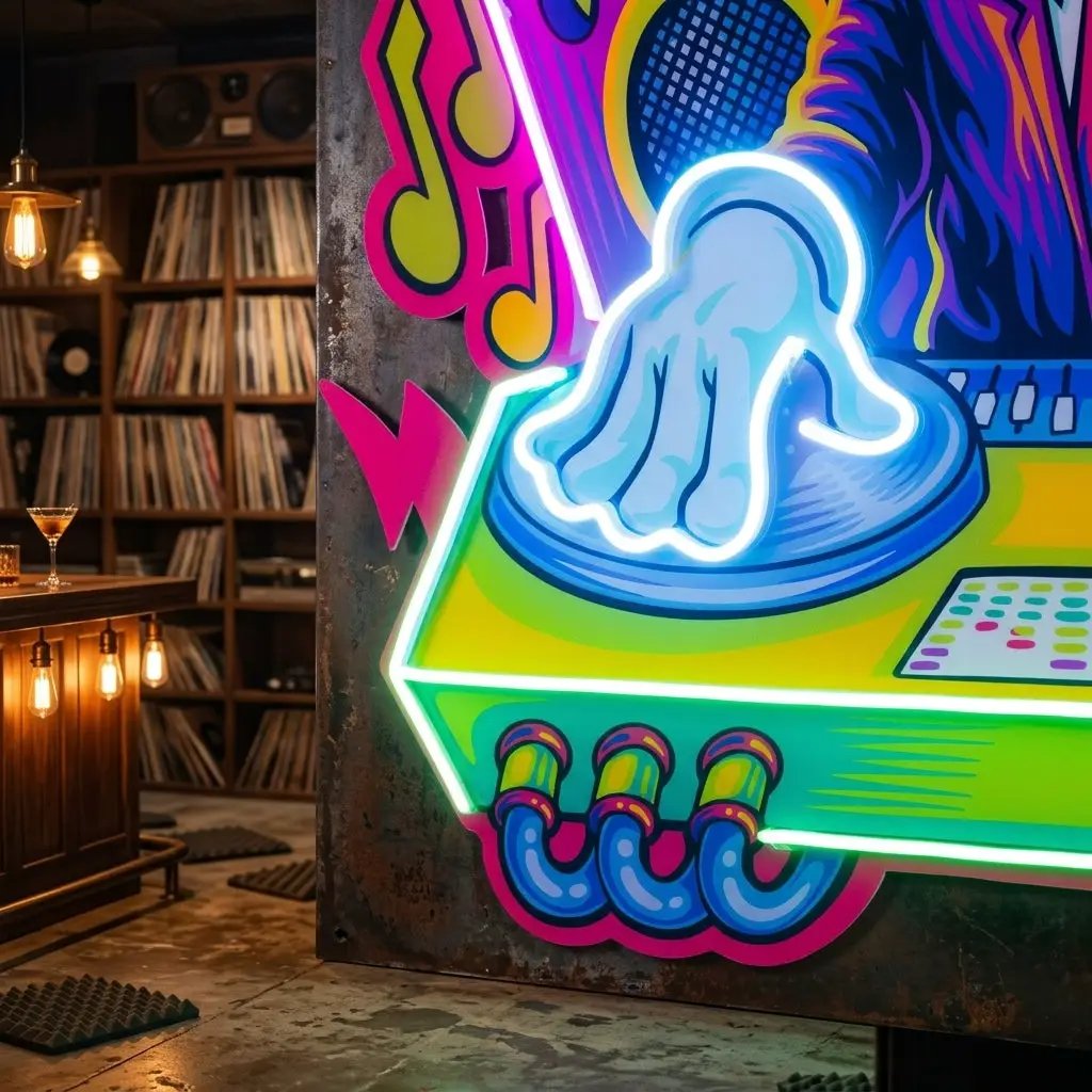 Dj Electro Music LED Neon Sign Light Pop Art