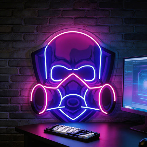 Skull Gas Mask LED Neon Sign Light Pop Art