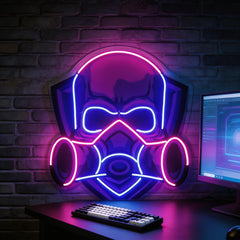 Skull Gas Mask LED Neon Sign Light Pop Art
