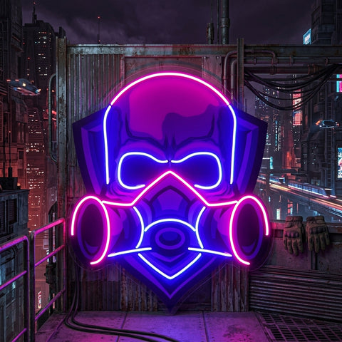 Skull Gas Mask LED Neon Sign Light Pop Art