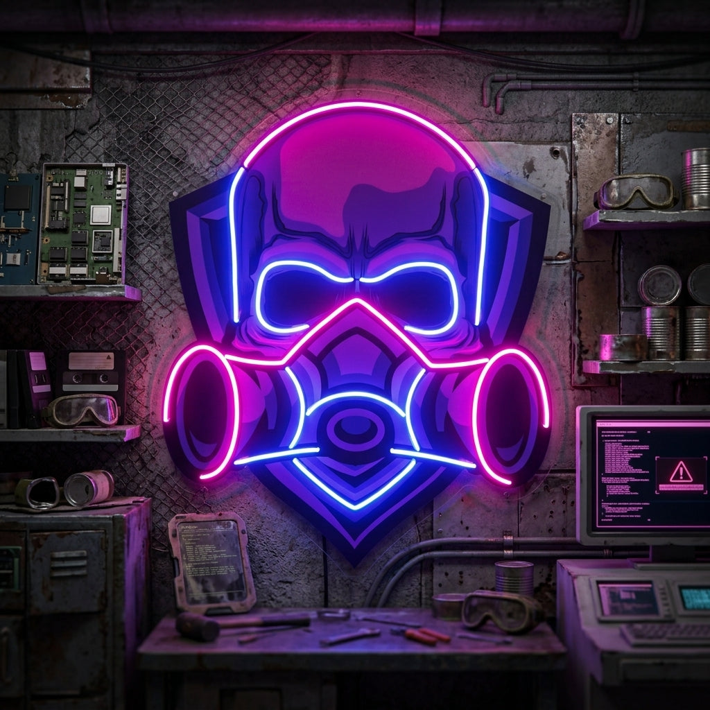Skull Gas Mask LED Neon Sign Light Pop Art
