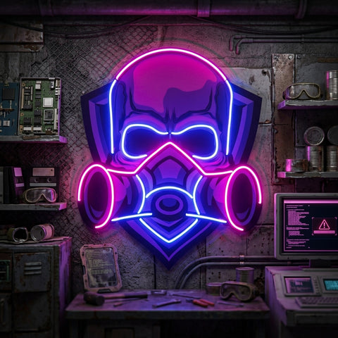 Skull Gas Mask LED Neon Sign Light Pop Art