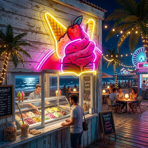 Milkshake Badge LED Neon Sign Light Pop Art
