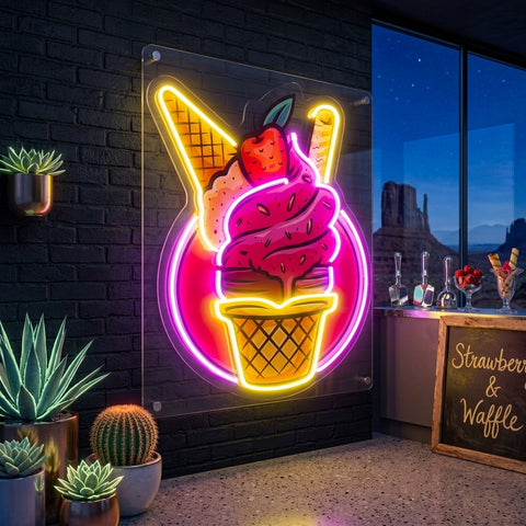 Milkshake Badge LED Neon Sign Light Pop Art