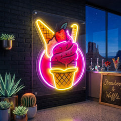 Milkshake Badge LED Neon Sign Light Pop Art