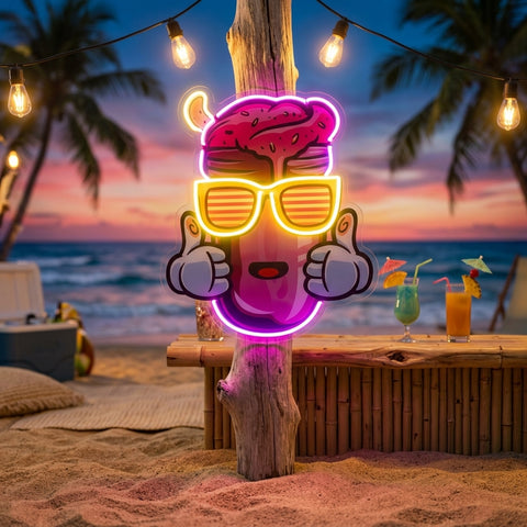Milkshake Badge LED Neon Sign Light Pop Art