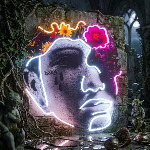 Flowers Bloom Up Collapse Art LED Neon Sign Light Pop Art