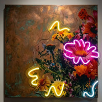 Flowers Bloom Up Collapse Art LED Neon Sign Light Pop Art