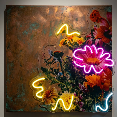 Flowers Bloom Up Collapse Art LED Neon Sign Light Pop Art