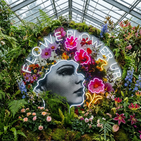 Flowers Bloom Up Collapse Art LED Neon Sign Light Pop Art