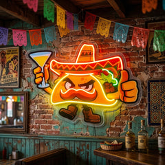 Taco Thumb Up LED Neon Sign Light Pop Art