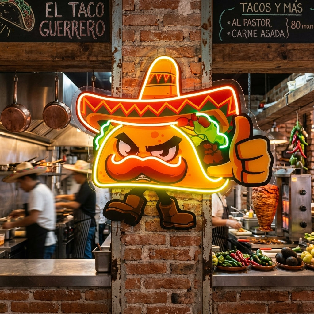 Taco Thumb Up LED Neon Sign Light Pop Art