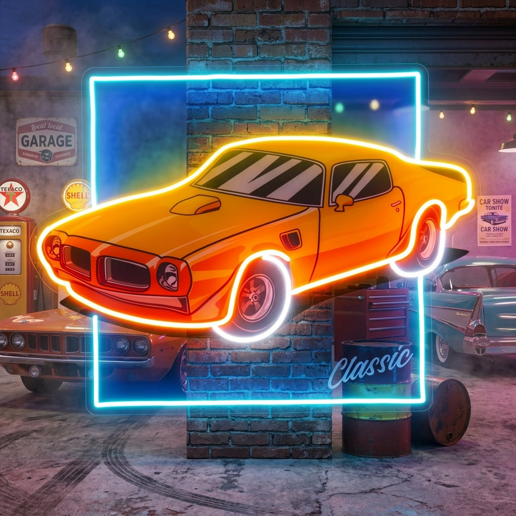 Classic Yellow Car LED Neon Sign Light Pop Art