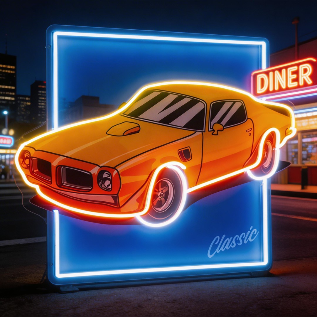 Classic Yellow Car LED Neon Sign Light Pop Art