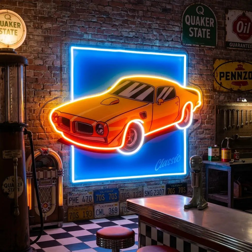 Classic Yellow Car LED Neon Sign Light Pop Art