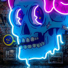 Cat And Skull LED Neon Sign Light Pop Art