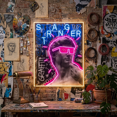 David Stranger Collapse Art LED Neon Sign Light Pop Art