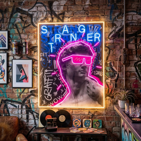 David Stranger Collapse Art LED Neon Sign Light Pop Art