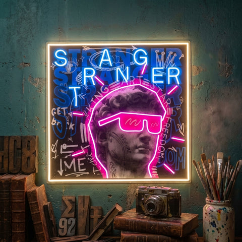 David Stranger Collapse Art LED Neon Sign Light Pop Art