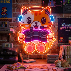 Cute cat Gaming LED Neon Sign Light Pop Art