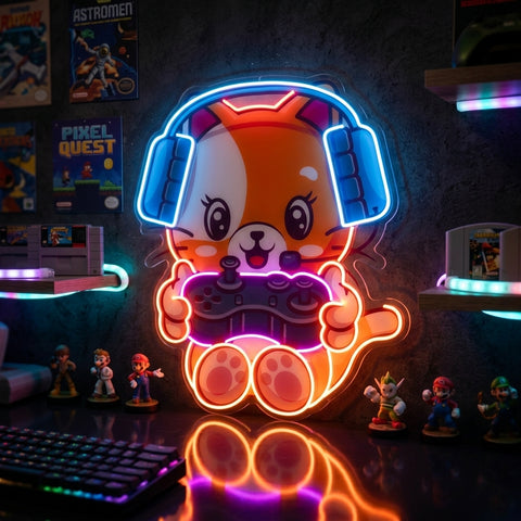 Cute cat Gaming LED Neon Sign Light Pop Art