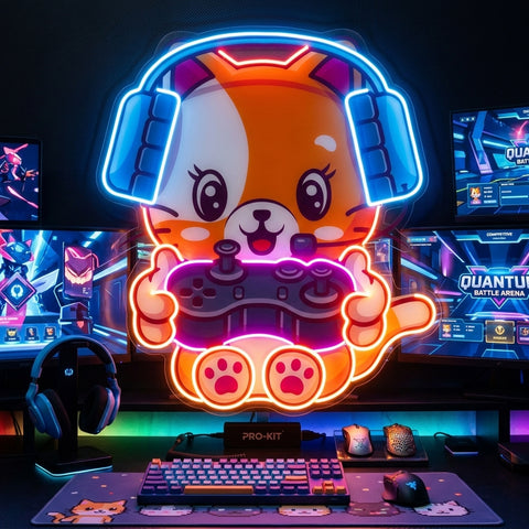 Cute cat Gaming LED Neon Sign Light Pop Art