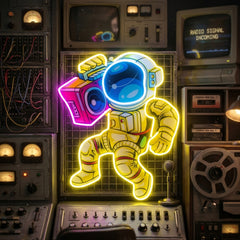 Astronauts Enjoying Space LED Neon Sign Light Pop Art