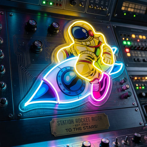 Astronauts Enjoying Space LED Neon Sign Light Pop Art