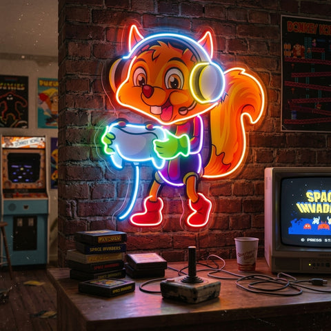 The Gamers Squirrel Esport LED Neon Sign Light Pop Art
