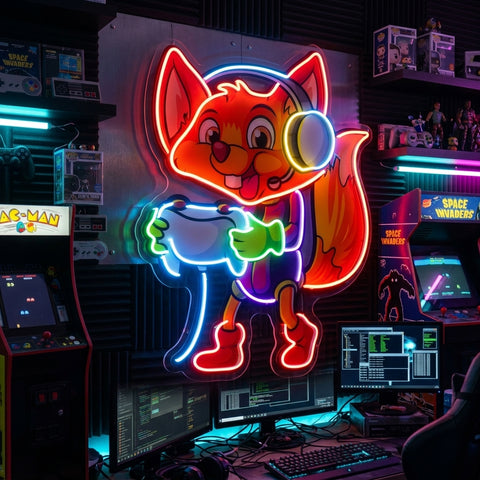 The Gamers Squirrel Esport LED Neon Sign Light Pop Art
