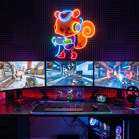 The Gamers Squirrel Esport LED Neon Sign Light Pop Art
