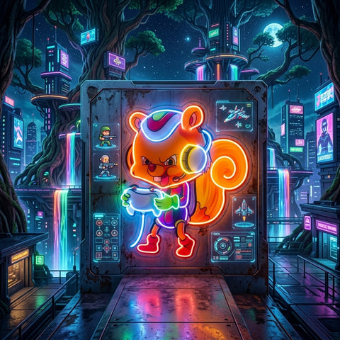 The Gamers Squirrel Esport LED Neon Sign Light Pop Art