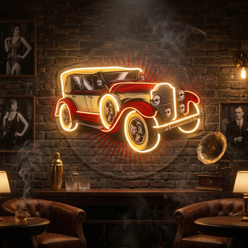 Old Car Power LED Neon Sign Light Pop Art