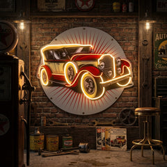 Old Car Power LED Neon Sign Light Pop Art