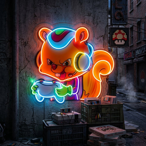 The Gamers Squirrel Esport LED Neon Sign Light Pop Art