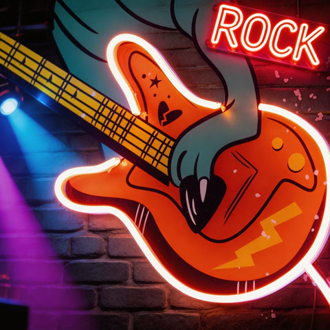 Ool Dinosaur Playing Guitar LED Neon Sign Light Pop Art