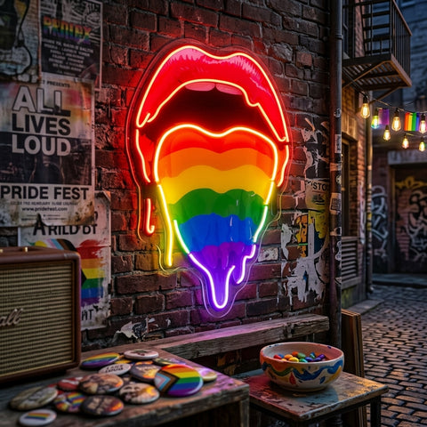 Pride Lips LED Neon Sign Light Pop Art