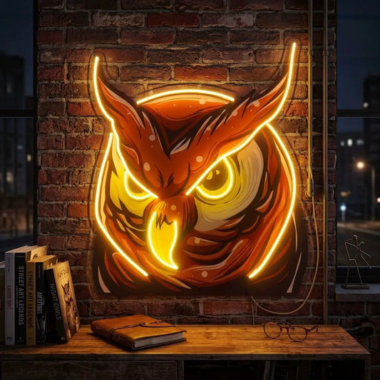 Owl Head LED Neon Sign Light Pop Art