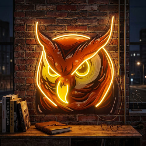 Owl Head LED Neon Sign Light Pop Art