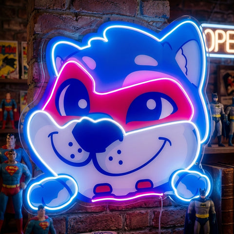 Wolf Mascot Gaming LED Neon Sign Light Pop Art