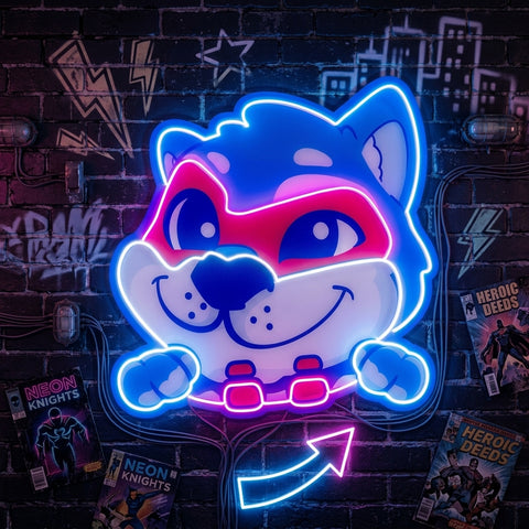 Wolf Mascot Gaming LED Neon Sign Light Pop Art