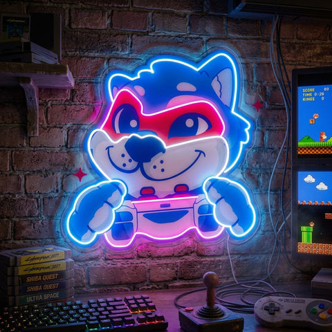 Wolf Mascot Gaming LED Neon Sign Light Pop Art