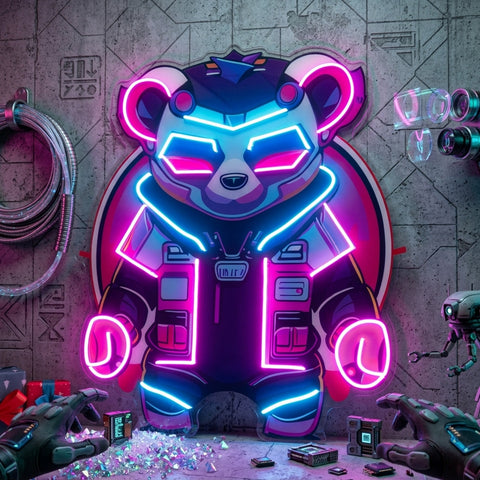 Cyberpunk Panda LED Neon Sign Light Pop Art