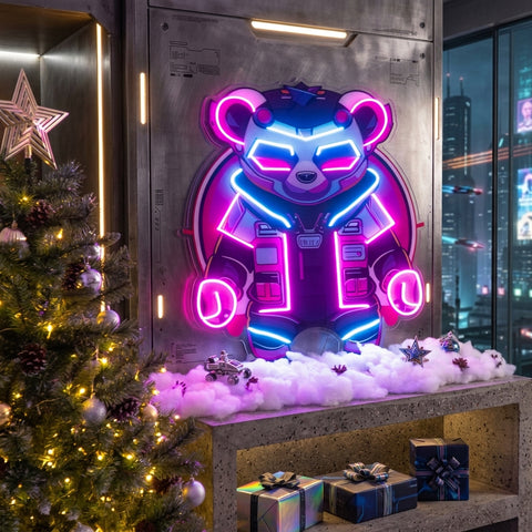Cyberpunk Panda LED Neon Sign Light Pop Art